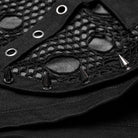 PUNK RAVE Women's Punk Buckles Splice Mesh Shorts