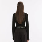 PUNK RAVE Women's Punk Cross Embroidered Zipper Cardigan