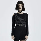 Women's Punk Cutout Buckles Harness with Pocket