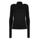 PUNK RAVE Women's Punk Cutout Slim Ftiited Shirt