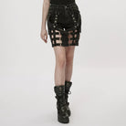 PUNK RAVE Women's Punk Distressed Detachable Skirt