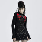 Women's Punk Double Color Hooded Cape with Chain