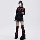 Women's Punk Double Color Hooded Cape with Chain