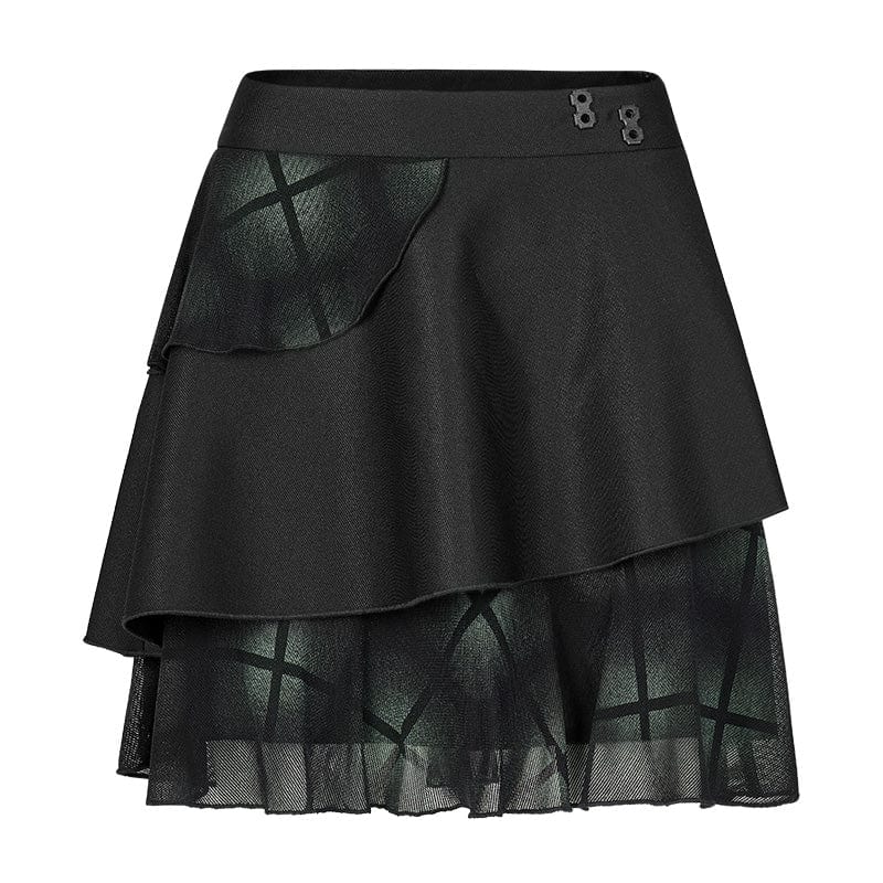 Punk Rave Women's Punk Double-layer A-line Skirt