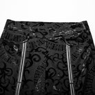 PUNK RAVE Women's Punk Dragon Printed Frog Split Flared Pants