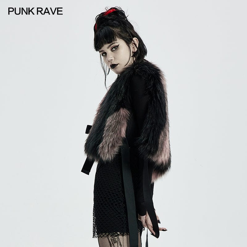 Punk Rave Women's Punk Faux Fur Vest