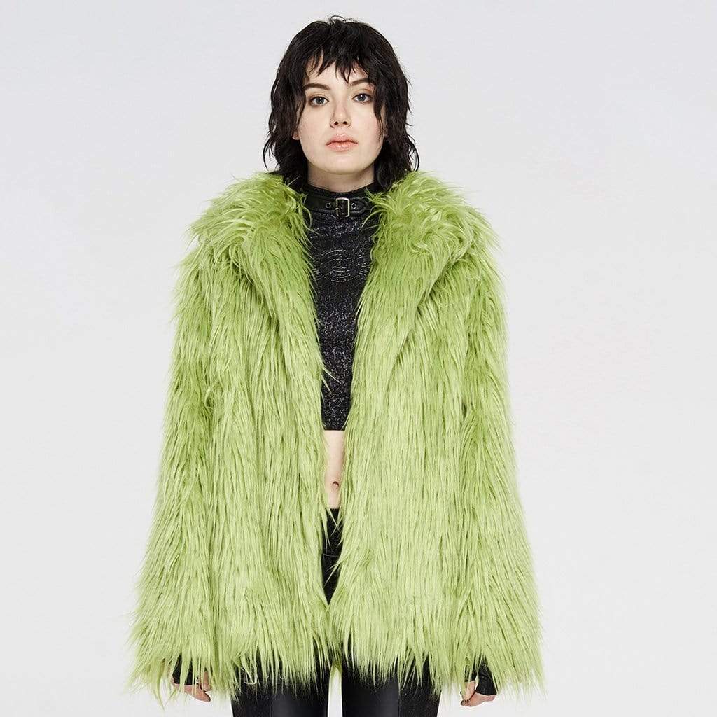Women's Punk Faux Fur Winter Coats
