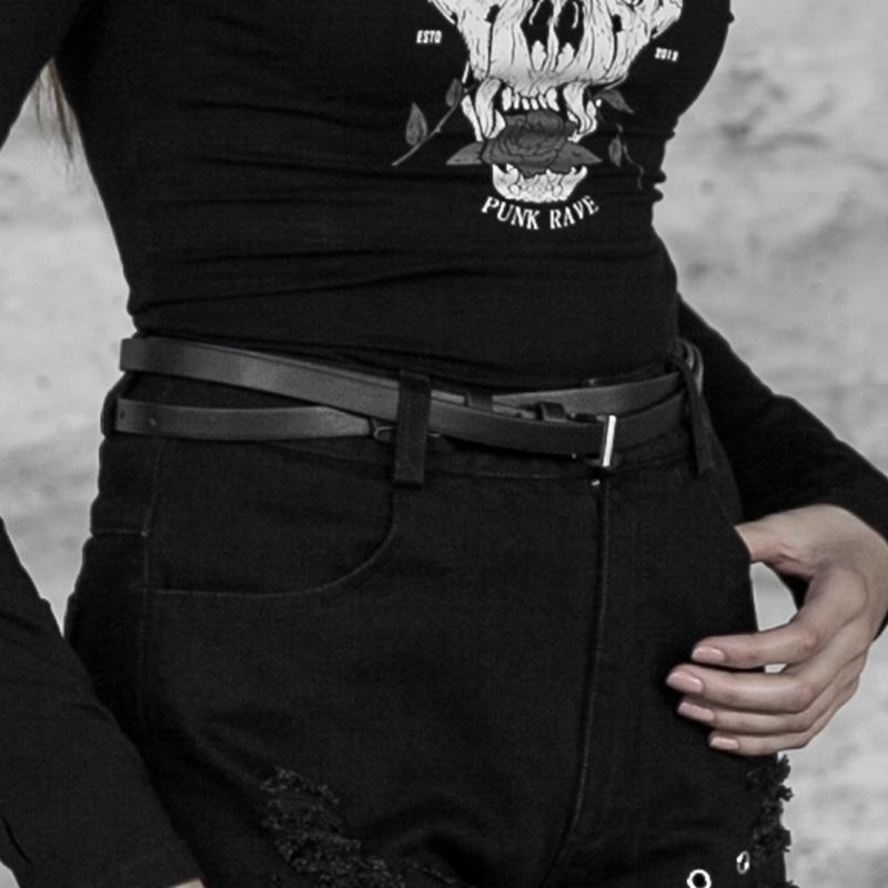 Women's Punk Faux Leather Extral Long Waist Belt