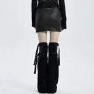 Women's Punk Faux Leather Grommet String Wrapped Skirts