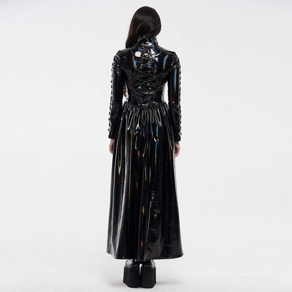 Punk Rave Women's Punk Faux Leather Long Jacket