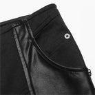 PUNK RAVE Women's Punk Faux Leather Splice Flared Pants