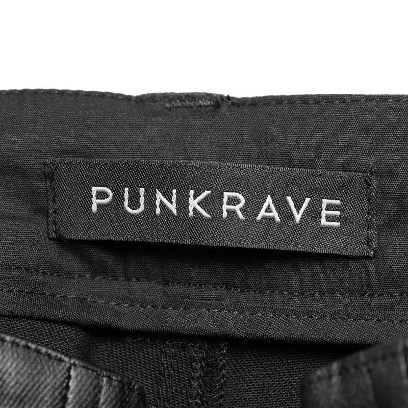 Women's Punk Faux Leather Woven Pants