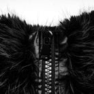 PUNK RAVE Women's Punk Front Zip Woolen Short Coat