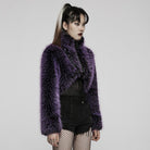 PUNK RAVE Women's Punk Front Zip Woolen Short Coat