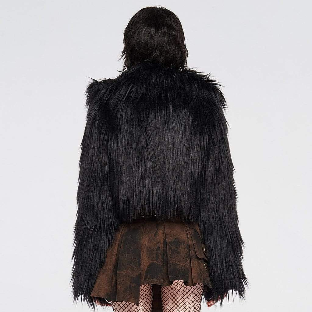 Women's Punk Furry Fur Coats