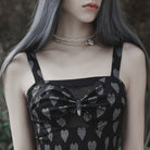 PUNK RAVE Women's Punk Heart Printed Bowknot Slip Dress