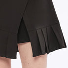 Punk Rave Women's Punk High-waisted Side Slit Pleated Skirt with Belt