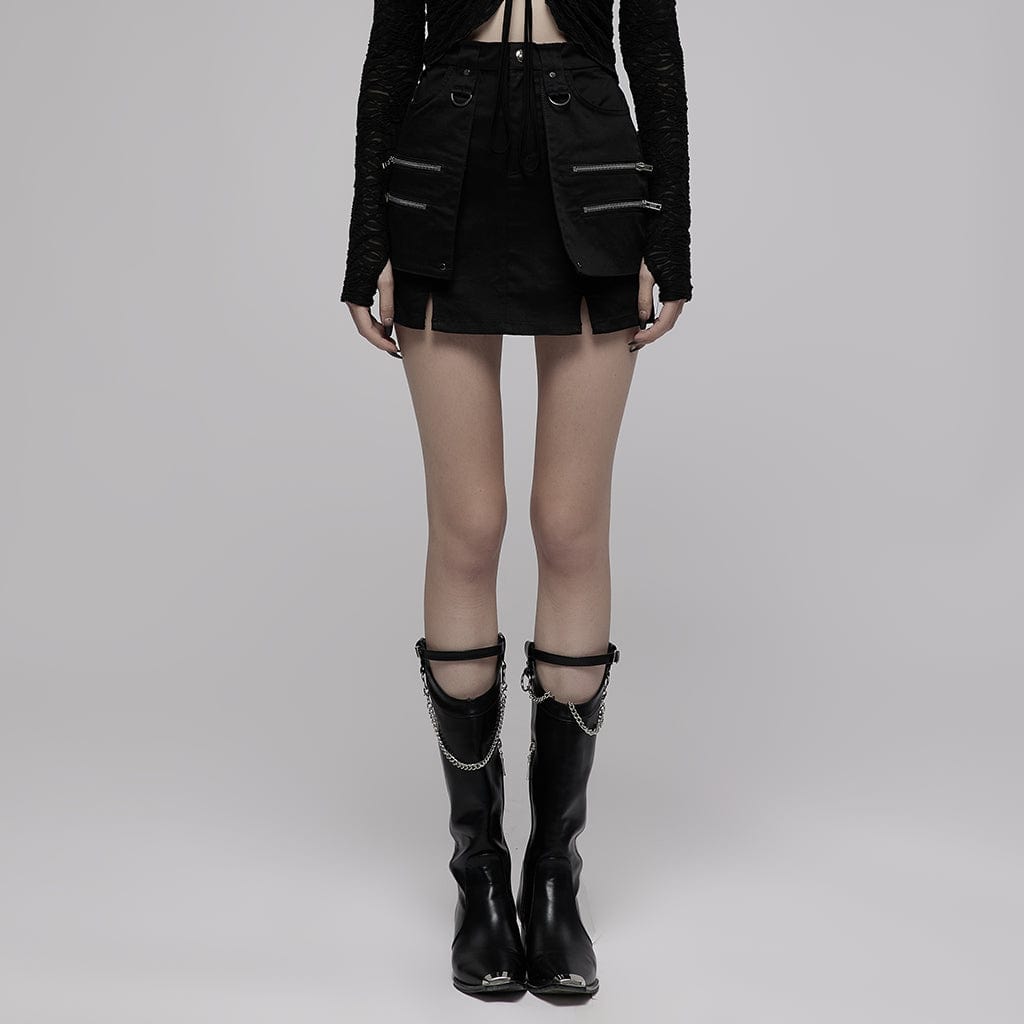 Punk Rave Women's Punk Industrial Style A-line Short Skirt