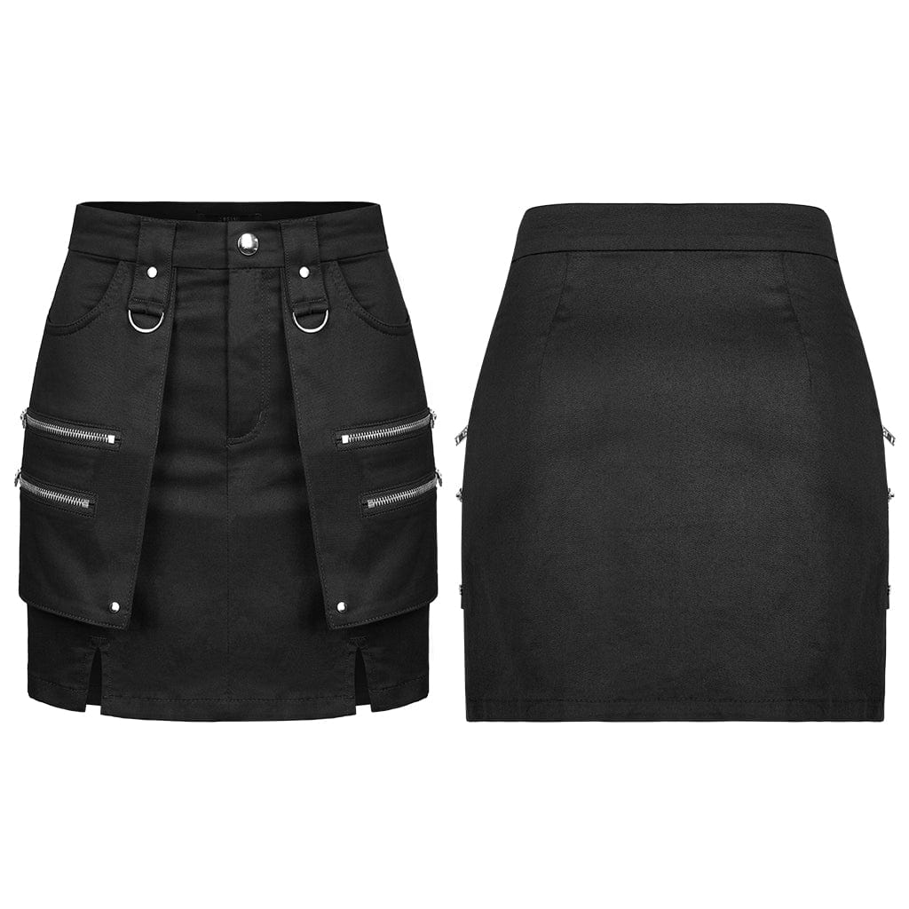 Punk Rave Women's Punk Industrial Style A-line Short Skirt