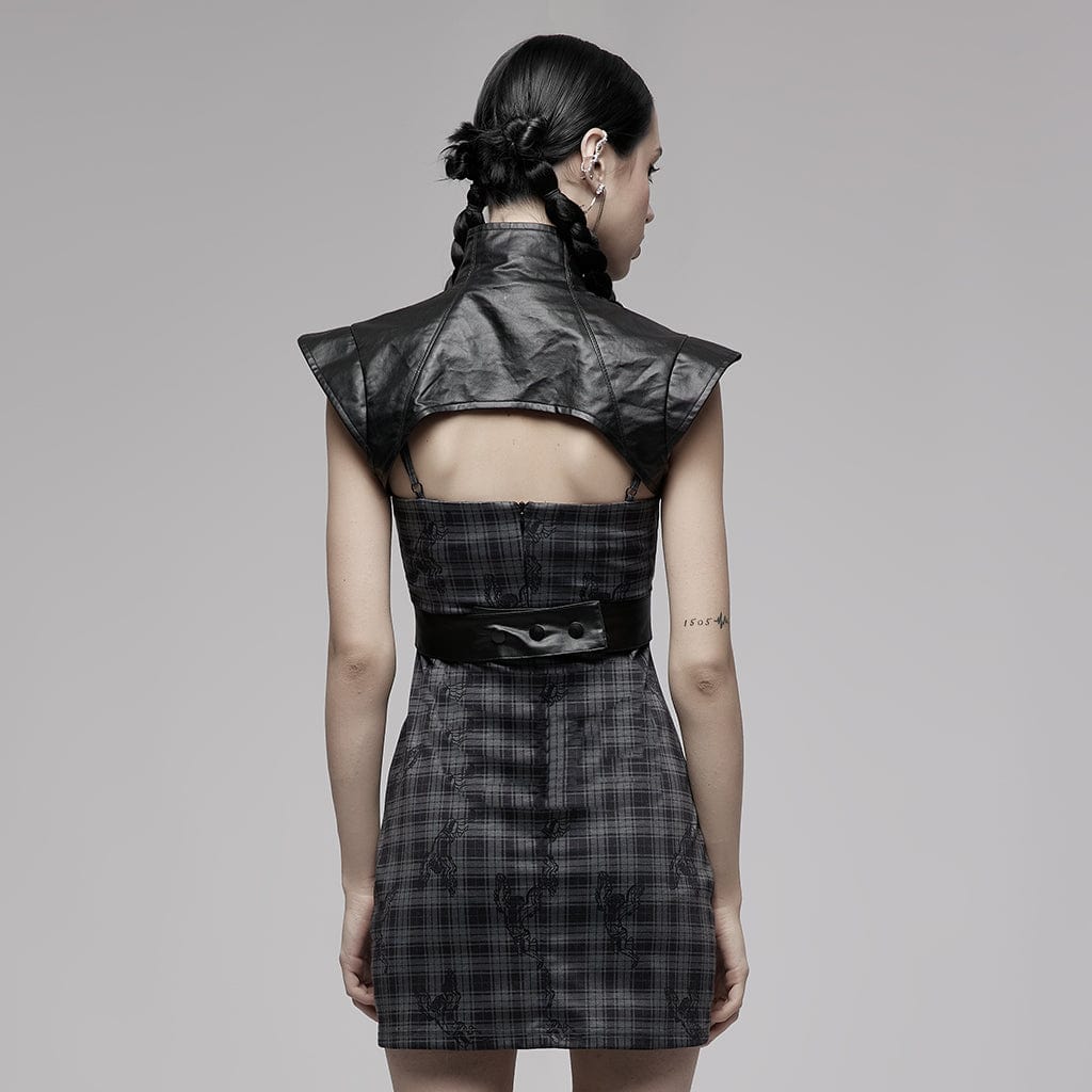 Punk Rave Women's Punk Industrial Style Faux Leather Vest