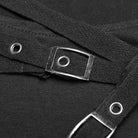 Camiseta de tirantes negra con dobladillo irregular Punk para mujer