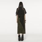 PUNK RAVE Damen Punk Unregelmäßiger Netzumhang mit Kapuze