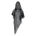 PUNK RAVE Damen Punk Unregelmäßiger Netzumhang mit Kapuze