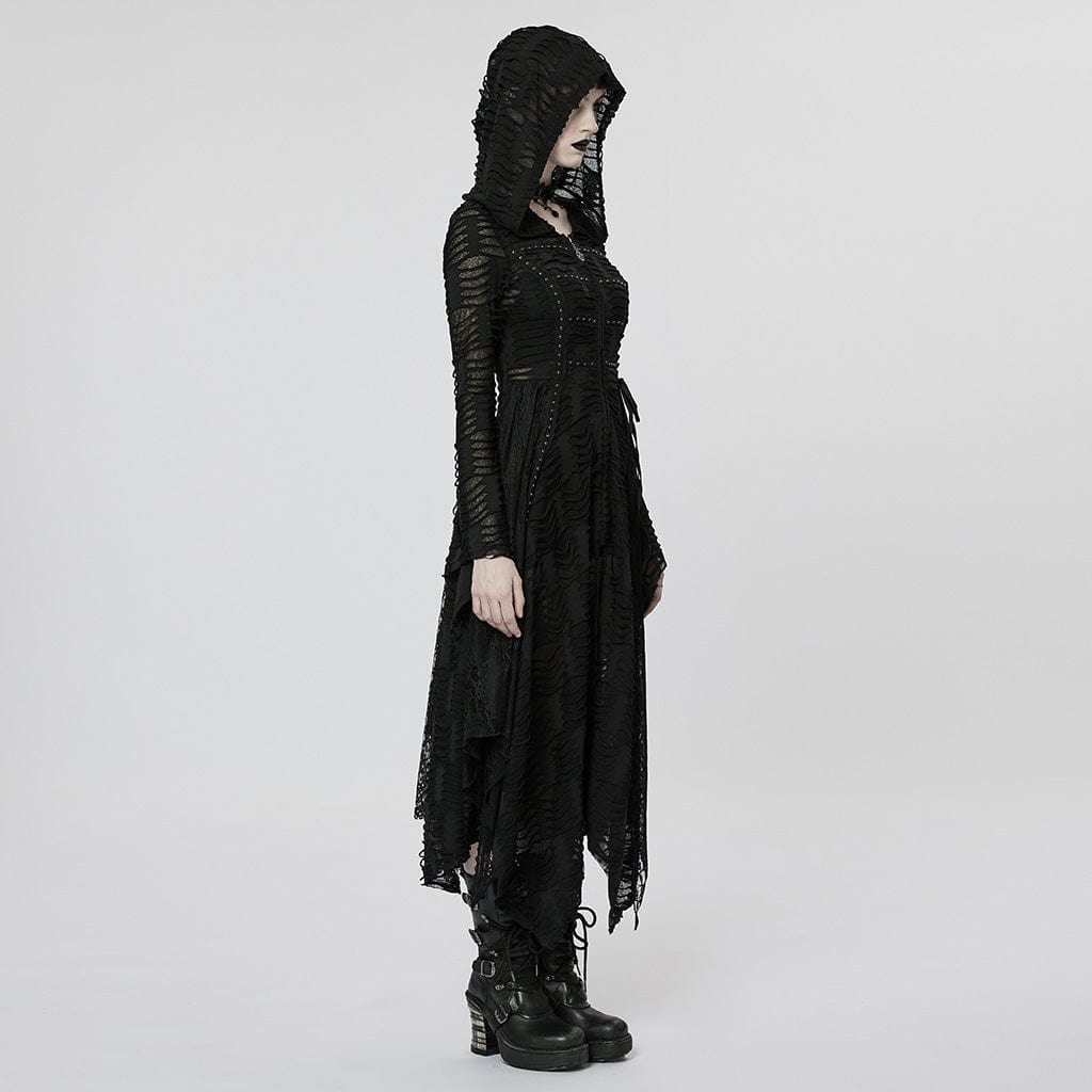 Gothic- / Punk-zip-off coat Berserker by PUNK RAVE with hood