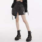 PUNK RAVE Women's Punk Irregular Unedged Split Skirt