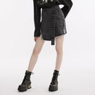 PUNK RAVE Women's Punk Irregular Unedged Split Skirt