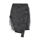 PUNK RAVE Women's Punk Irregular Unedged Split Skirt