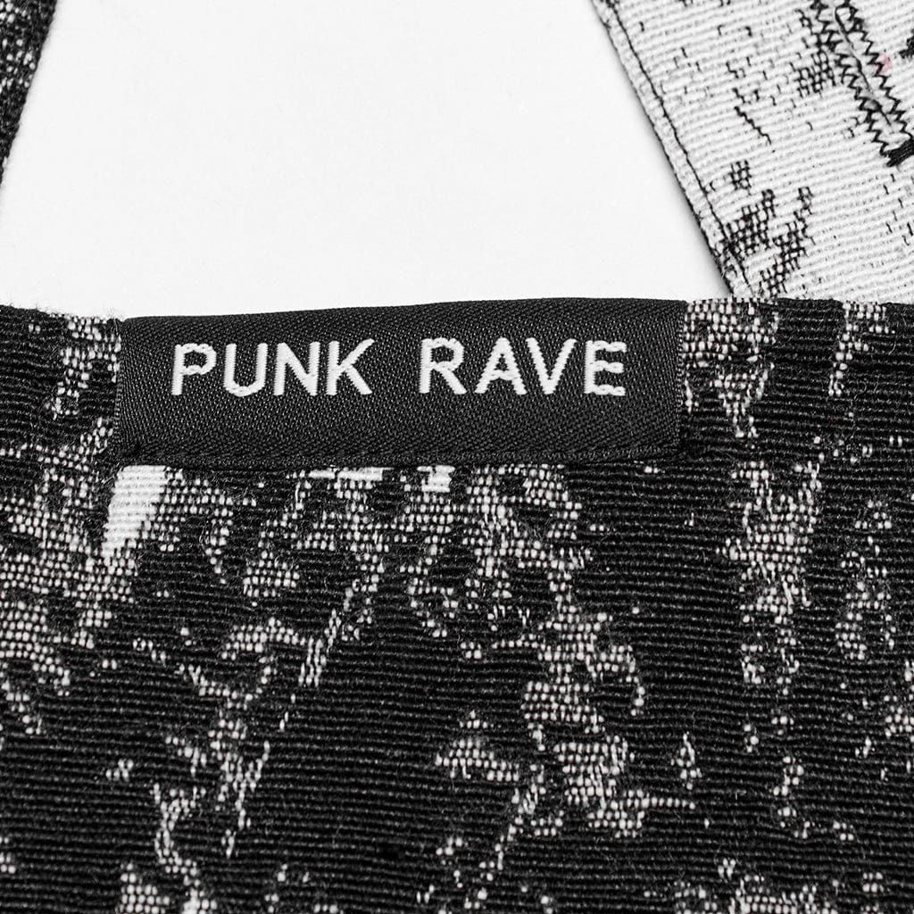 PUNK RAVE Women's Punk Jacquard Draped Suspender Dress