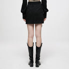 Punk Rave Women's Punk Lacing-up Jacquard Short Skirt With Belt