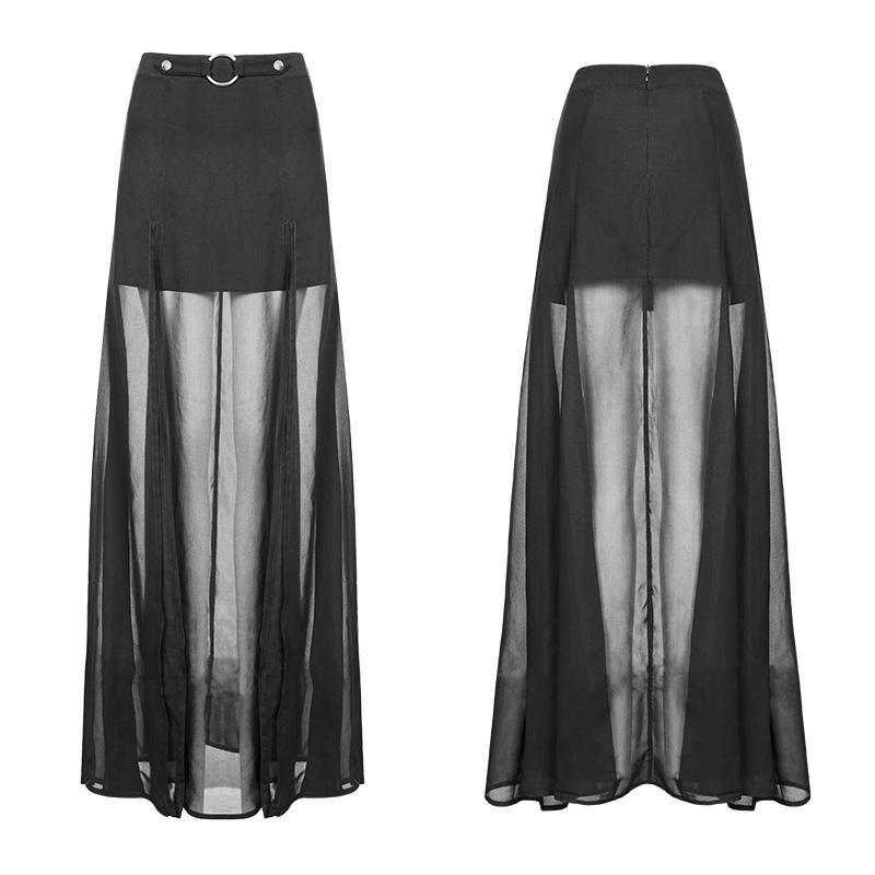Women's Punk Long Translucent Skirt