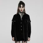 PUNK RAVE Women's Punk Loose Shirt with Detachable Sleeves