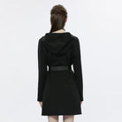 PUNK RAVE Women's Punk Mesh Splice Dress with Hood and Belt