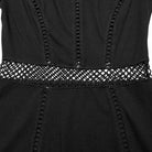 PUNK RAVE Damen Punk Off Shoulder Mesh Splice Kleid
