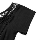 PUNK RAVE Damen Punk Off Shoulder Mesh Splice Kleid