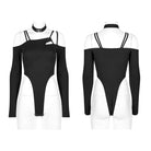 Punk Rave Women's Punk Off Shoulder Straps Bodysuit with Choker