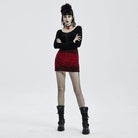 Women's Punk Red Leopard Printed Mini Skirts