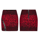 Women's Punk Red Leopard Printed Mini Skirts