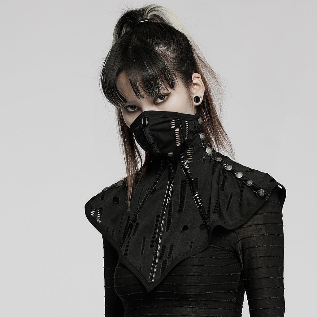 PUNK RAVE Women's Punk Ripped Mesh Cape