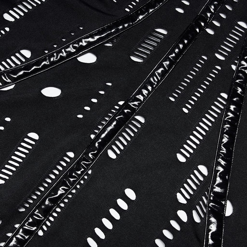 PUNK RAVE Women's Punk Ripped Mesh Cape