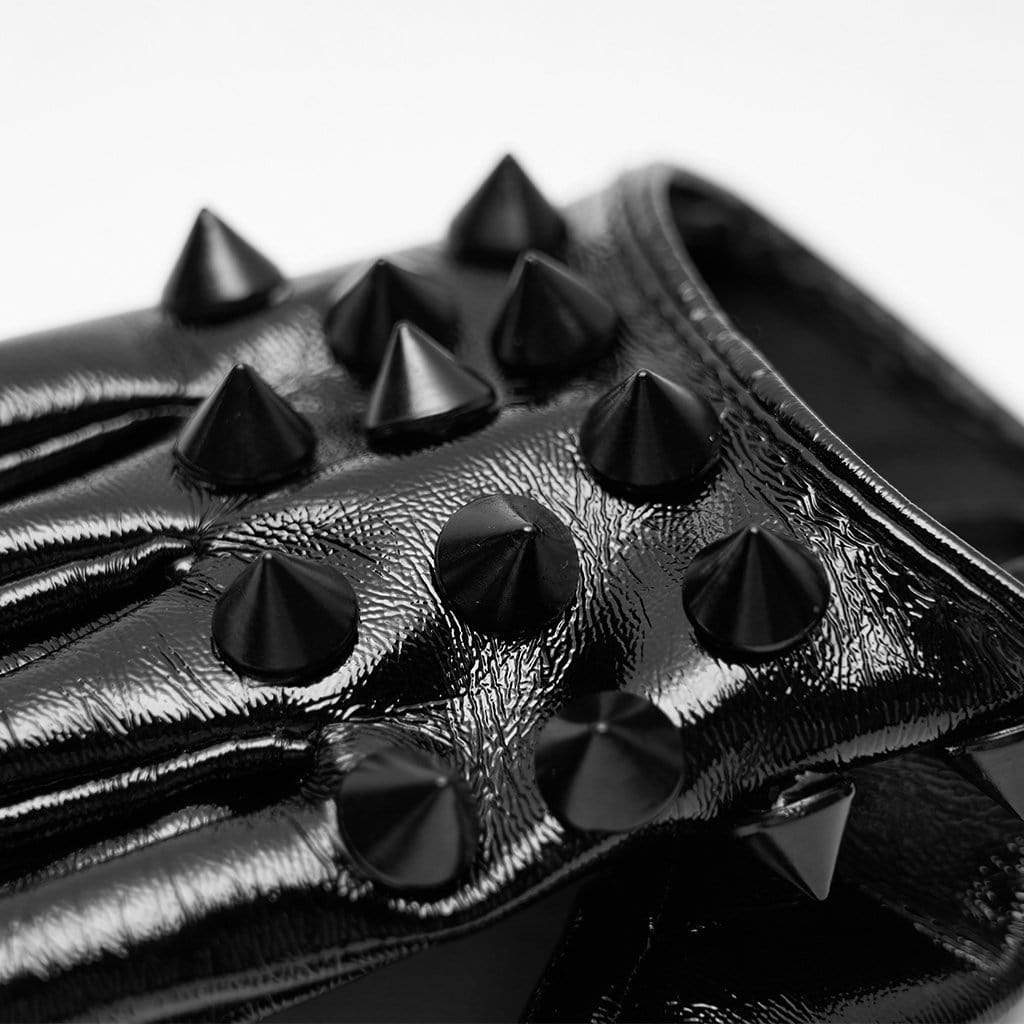 Women's Punk Rivets Faux Leather Gloves
