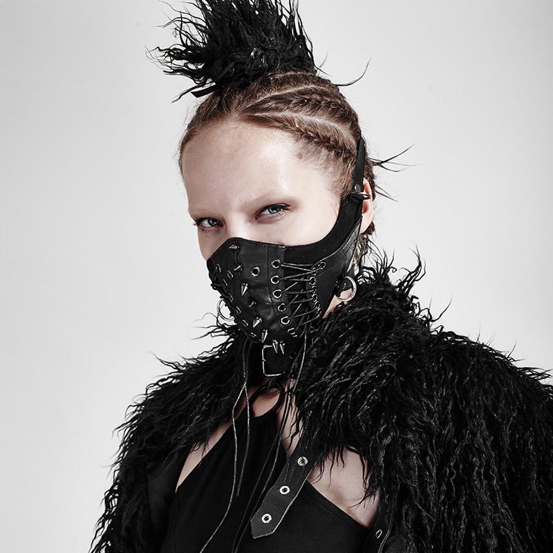 Women's Punk Rivets Faux Leather Masks