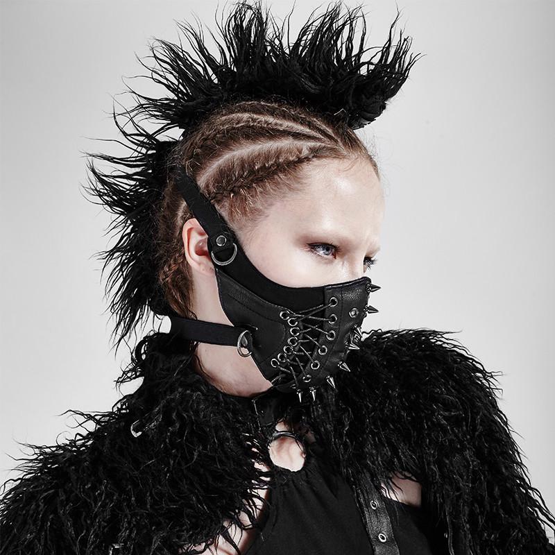 Women's Punk Rivets Faux Leather Masks