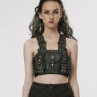 PUNK RAVE Women's Punk Rivets Skull Strap Bag