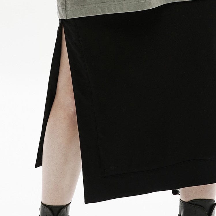 Punk Rave Women's Punk Side Slit Straight Skirt