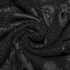 PUNK RAVE Damen Punk Skull Mesh Tank Top mit Ärmelschonern