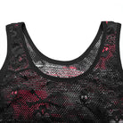 PUNK RAVE Damen Punk Skull Mesh Tank Top mit Ärmelschonern